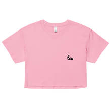 Load image into Gallery viewer, TCU Script Crop Top - Pink/Black