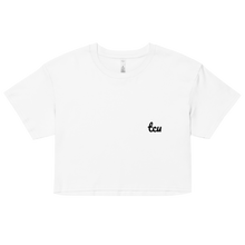 Load image into Gallery viewer, TCU Script Crop Top - White/Black