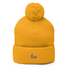 Load image into Gallery viewer, TCU Logo Pom-Pom Beanie