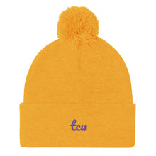 Load image into Gallery viewer, TCU Logo Pom-Pom Beanie
